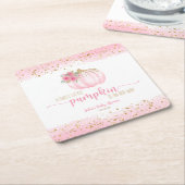 Pumpkin Blush Pink Gold Baby Girl Duft Rechteckiger Pappuntersetzer (angewinkelt)