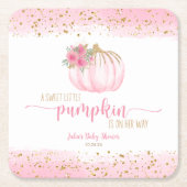 Pumpkin Blush Pink Gold Baby Girl Duft Rechteckiger Pappuntersetzer (Vorderseite)