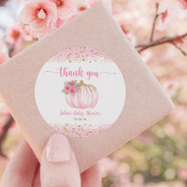 Pumpkin Blush Pink Gold Baby Girl Duft Runder Aufkleber