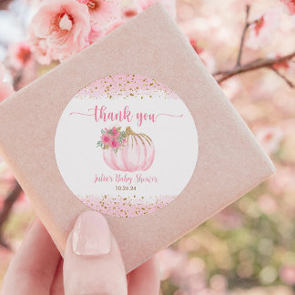 Pumpkin Blush Pink Gold Baby Girl Duft Runder Aufkleber