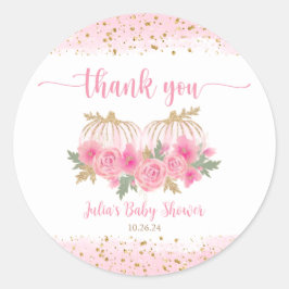 Pumpkin Blush Pink Gold Baby Girl Duft Runder Aufkleber