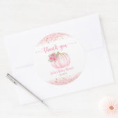 Pumpkin Blush Pink Gold Baby Girl Duft Runder Aufkleber (Umschlag)