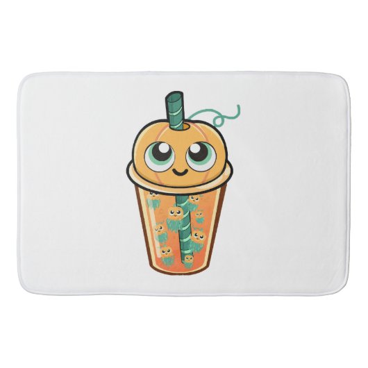 Pumpkin Boba Jellyfish Badematte (Vorderseite)