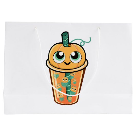 Pumpkin Boba Jellyfish Große Geschenktüte (Rückseite)