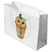 Pumpkin Boba Jellyfish Große Geschenktüte (Rückseite Schrägansicht)