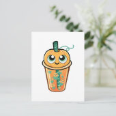 Pumpkin Boba Jellyfish Postkarte (Stehend Vorderseite)