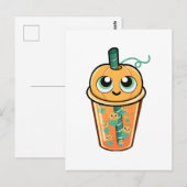 Pumpkin Boba Jellyfish Postkarte (Vorne/Hinten)