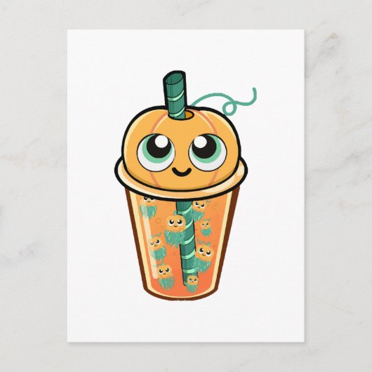 Pumpkin Boba Jellyfish Postkarte (Vorderseite)