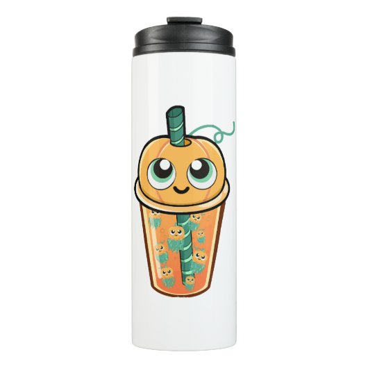 Pumpkin Boba Jellyfish Thermosbecher (Vorderseite)