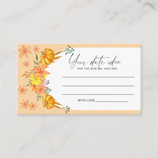 Pumpkin Bogen Datum Ideen Nacht \ Datum jar Begleitkarte (Vorderseite)