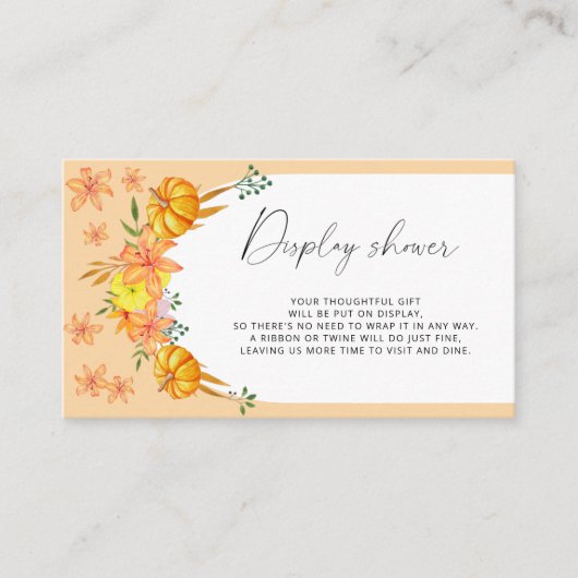 Pumpkin-Bogen - Dusche anzeigen Begleitkarte (Vorderseite)