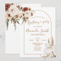 Pumpkin Boho Arch Geburtstag 30. Abendessen Party