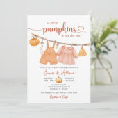 Pumpkin Boho Baby Clothes Kinderdusche Einladung (Stehend Vorderseite)
