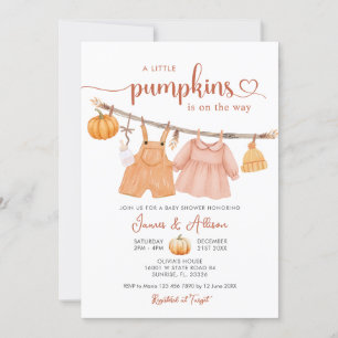 Pumpkin Boho Baby Clothes Kinderdusche Einladung