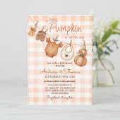 Pumpkin Boho Baby Shower Einladung (Stehend Vorderseite)