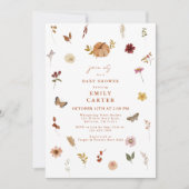 Pumpkin Boho Baby Shower Fall Wildblume Einladung (Vorderseite)