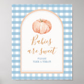 Pumpkin Boho Blue Gingham Babys sind Sweet Sign Poster (Vorne)