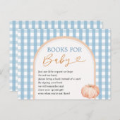 Pumpkin Boho Blue Gingham Books for Baby Postkarte (Vorne/Hinten)