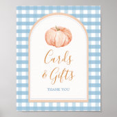 Pumpkin Boho Blue Gingham Cards & Gifts Poster (Vorne)