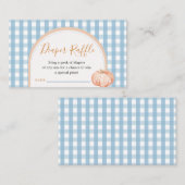 Pumpkin Boho Blue Gingham Diaper Raffle Enclosure Begleitkarte (Vorne/Hinten)