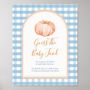 Pumpkin Boho Blue Gingham raten das Baby Food Poster