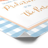 Pumpkin Boho Blue Gingham Vorhersage für Baby Poster (Ecke)
