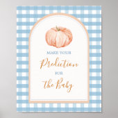 Pumpkin Boho Blue Gingham Vorhersage für Baby Poster (Vorne)