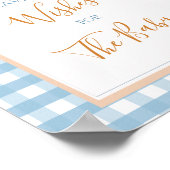 Pumpkin Boho Blue Gingham wünscht sich Baby Poster (Ecke)