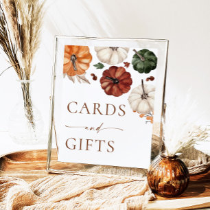 Pumpkin Boho Fall Cards und Giftzeichen Poster
