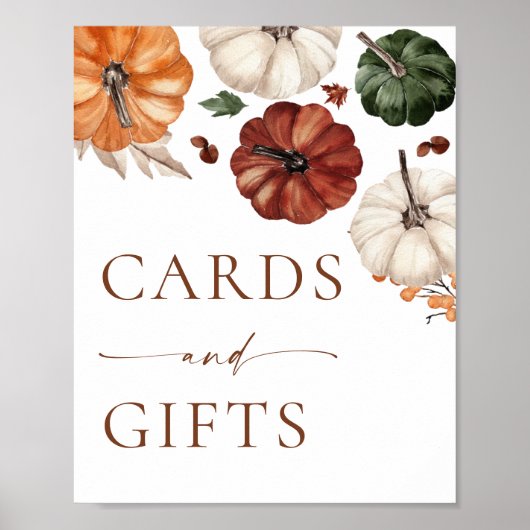 Pumpkin Boho Fall Cards und Giftzeichen Poster (Vorne)