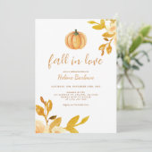 Pumpkin Boho Fall in Liebe Brautparty Inv Einladung (Stehend Vorderseite)