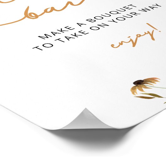 Pumpkin Boho Fall Rustic Bloom Bar Poster (Ecke)