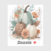 Pumpkin Boho Floral Aufkleber (Blatt)