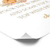 Pumpkin Boho Floral Baby Dusche Mimosa Bar Poster (Ecke)