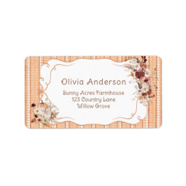 Pumpkin Boho Floral Baby Dusche Rücksendeadresse Adressaufkleber