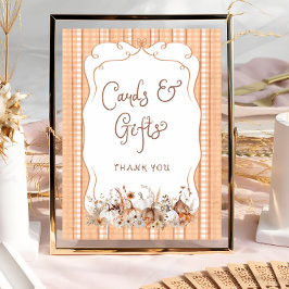 Pumpkin Boho Floral Baby-Duschkarten und Geschenke Poster