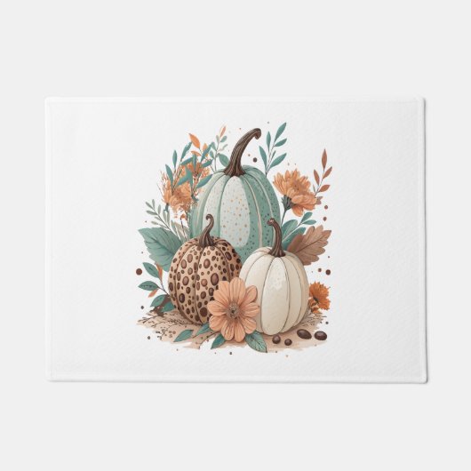 Pumpkin Boho Floral Fußmatte (Vorderseite)