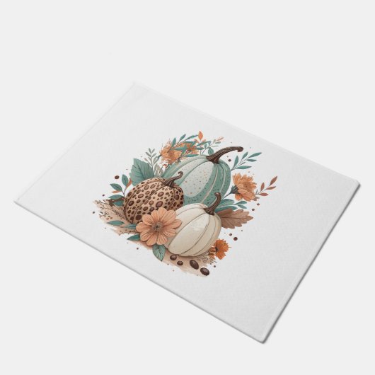 Pumpkin Boho Floral Fußmatte (Schrägansicht)