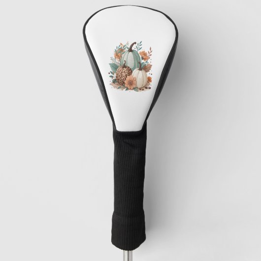 Pumpkin Boho Floral Golf Headcover (Vorderseite)