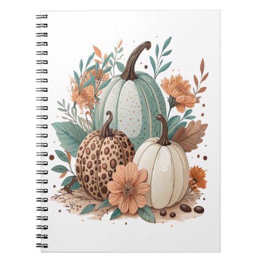 Pumpkin Boho Floral Notizblock (Vorderseite)
