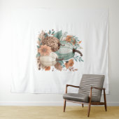 Pumpkin Boho Floral Wandteppich (Beispiel (Horizontal))