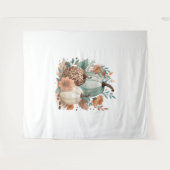 Pumpkin Boho Floral Wandteppich (Vorderseite (Horizontal))