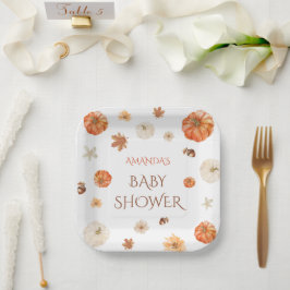 Pumpkin Boho Herbst Herbstdusche Bläschen Pappteller