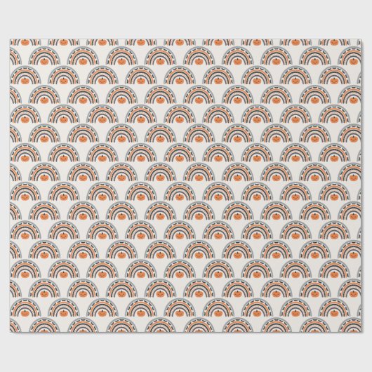 Pumpkin Boho Rainbow Halloween Kinderdusche Geschenkpapier (Flach)