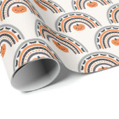 Pumpkin Boho Rainbow Halloween Kinderdusche Geschenkpapier (Rolleneckpunkt)