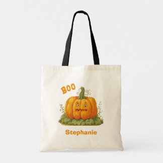 Pumpkin Boo mit Individuelle Name Tragetasche