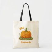 Pumpkin Boo mit Individuelle Name Tragetasche (Vorne)