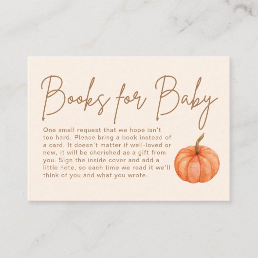 Pumpkin Books for Baby Fall Baby Shooter Begleitkarte (Vorderseite)