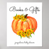 Pumpkin Books Gift Baby Shower Poster (Vorne)