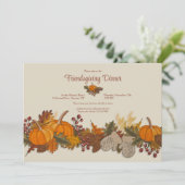 Pumpkin Border Einladung (Stehend Vorderseite)